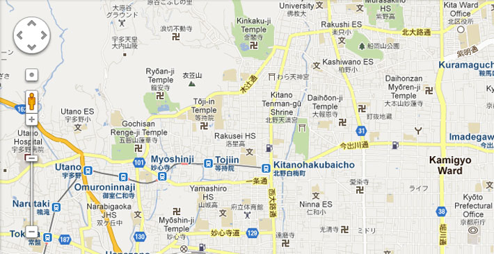 This a Standard Screenshot of Google Maps in Japan